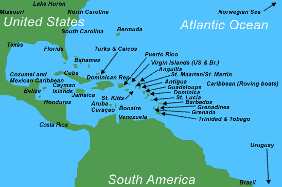 Map Caribbean 
