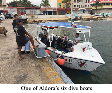 One of Aldora's six dive boats