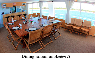 Dining saloon on Avalon II