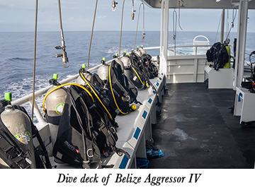 Dive deck of Belize Aggressor IV