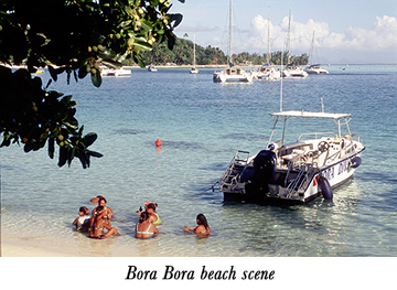 Bora Bora beach scene