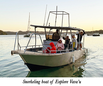 Snorkeling boat of Explore Vava'u