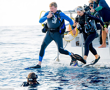 King Willem-Alexander and Queen Mxima of the Netherlands took a giant stride into Saba's waters