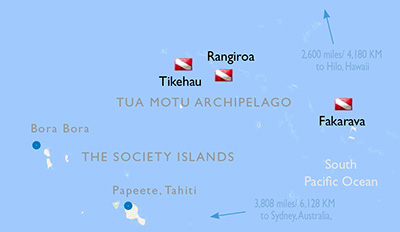 French Polynesia Dive Map