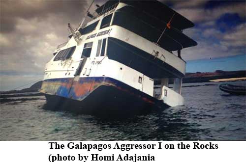 The Galapagos Aggressor I on the Rocks