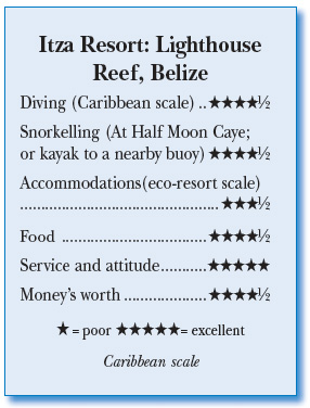 Rating for Itza Resort, Lighthouse Reef, Belize