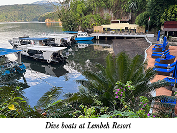 Dive boats at Lembeh Resort