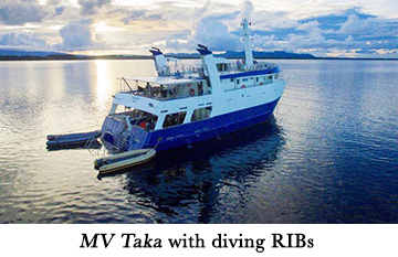MV Taka with diving RIBs