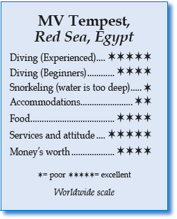 Rating for MV Tempest, Red Sea, Egypt