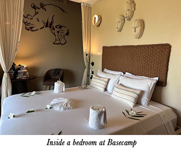 Inside a bedroom at Basecamp