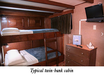 Typical twin-bunk cabin