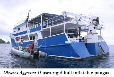 Okeanos Aggressor II uses rigid hull inflatable pangas