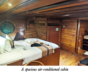 A spacious air-conditioned cabin