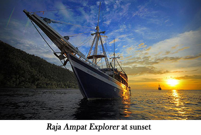 Raja Ampat Explorer at sunset
