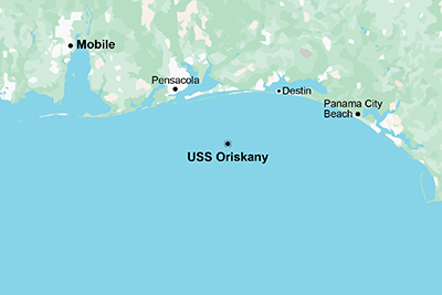 Location of USS Oriskany
