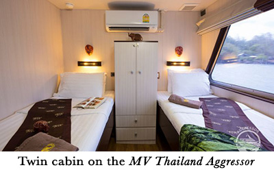 Twin cabin on the MV Thailand Aggressor