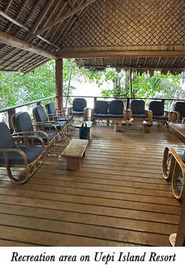 Recreation area on Uepi Island Resort
